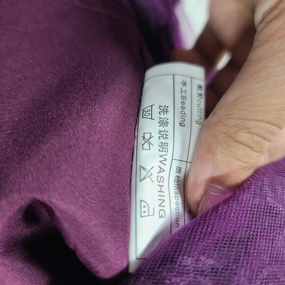 Mother of the Bride Asymmetrical formal Gown Embroidered floral bodice Size 16W - Picture 15 of 16